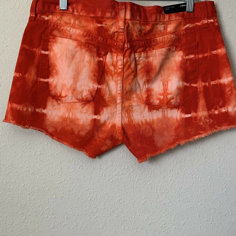 J Brand Tied Cherry Tomato Low Rise Cut Off Tie Dye Denim Shorts - Picture 5 of 5